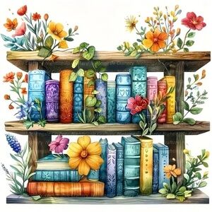 Floral Bookshelf Diamond Art Kit